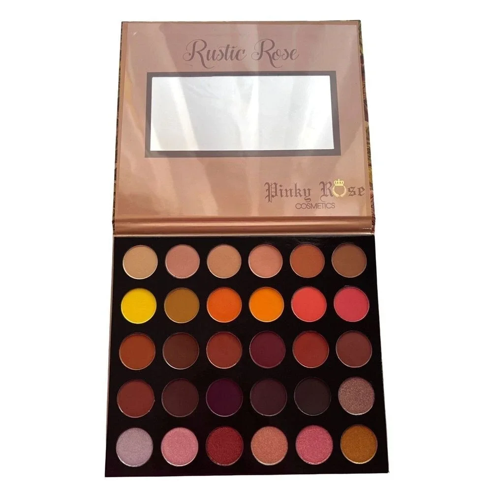 PINKY ROSE COSMETICS RUSTIC ROSE‎ 30 COLORS EYESHADOW PALATTE 1.58 OZ BRAND NEW